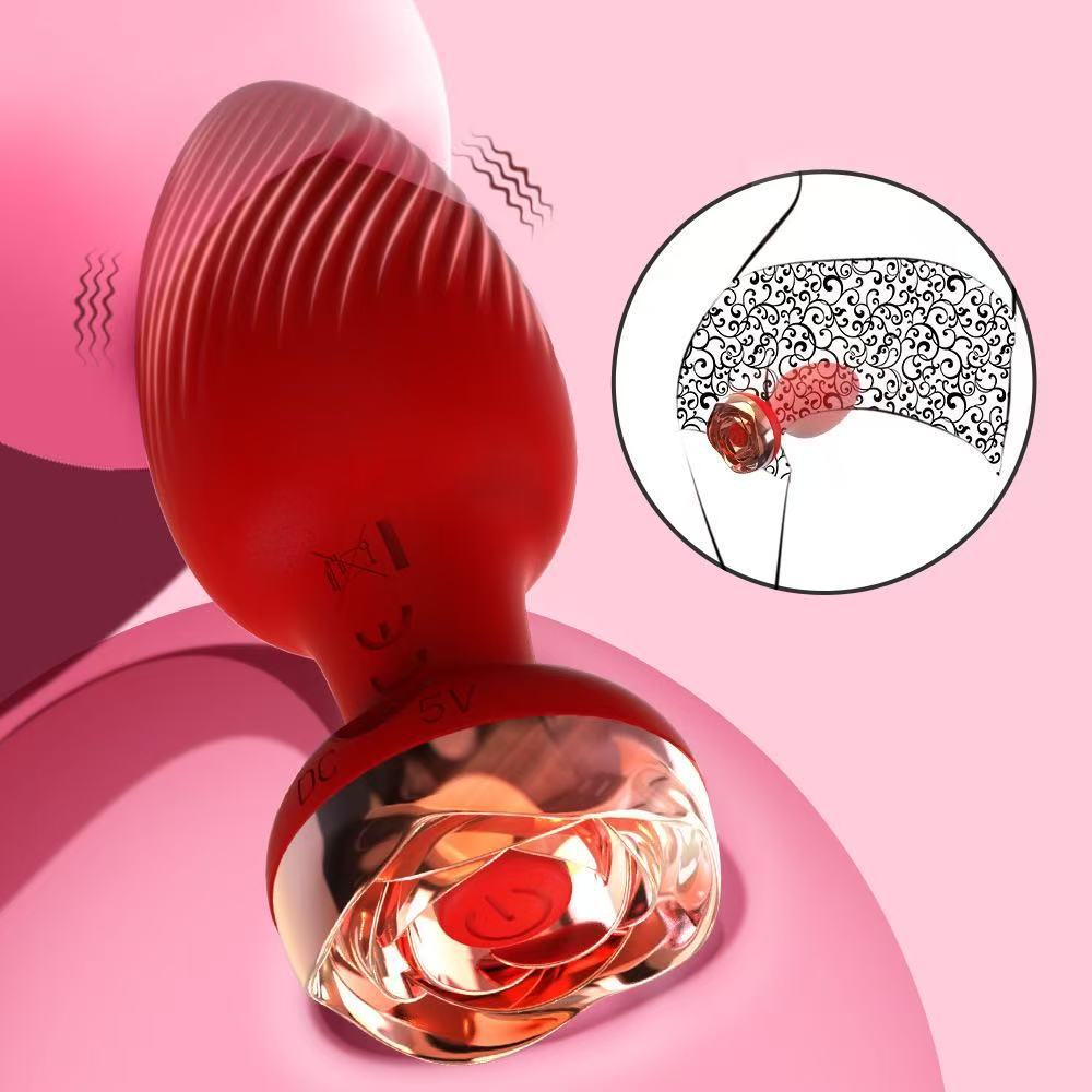 Rose Style Sex Toy Anal Plug Vibrator With Remote Wireless Control  - image 5