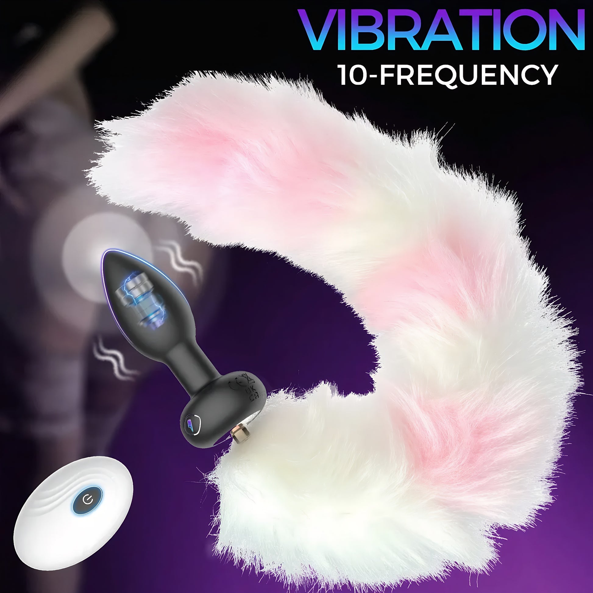 19.68" Long Slim Vibrating Fox Tail Plug With Remote Control - image 1