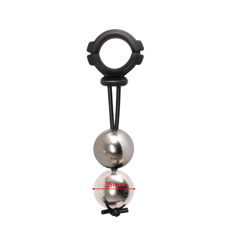 Male Ball Stretcher Penis Cock Ring Weight Testicle Extender - two balls -2.5cm - image 5
