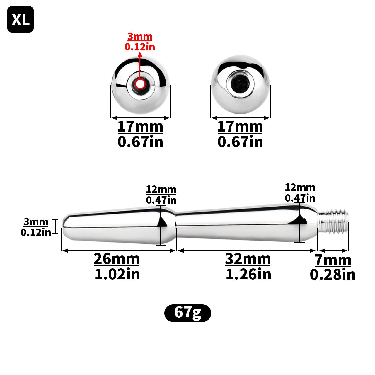 Precision Hollow Penis Plug - XL - image 7