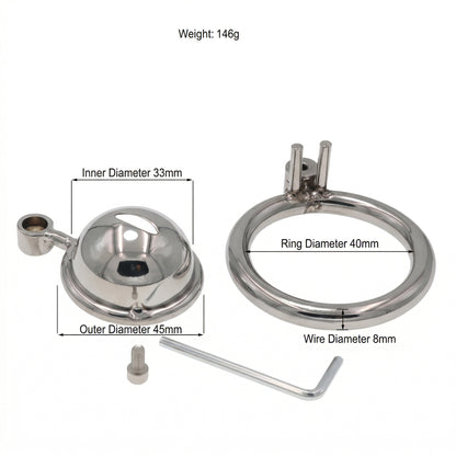 Men's Adjustable Stainless Steel Chastity Cage - 40mm - image 2