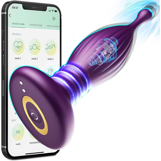 VelvetDrive – Silicone Anal Plug with App Control - Purple - image 0