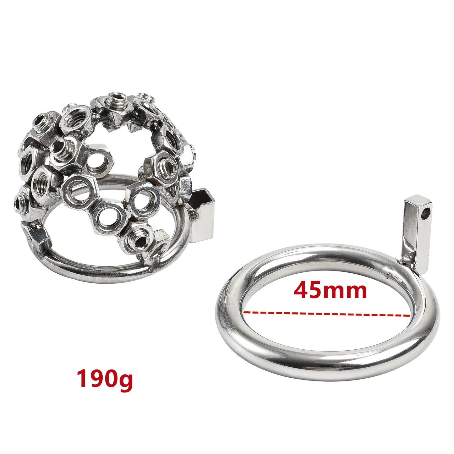 Chained Sissy Metal Welded Circles Chastity Cage - image 3