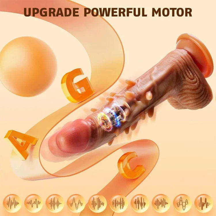 Thrusting & 10 Vibration G Spot Anal Stimulation Heating Dildo - image 1
