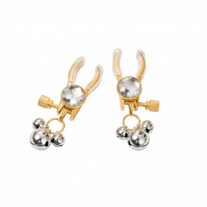 Bells Nipple Clamps Clips Rhinestone - Silver - image 3