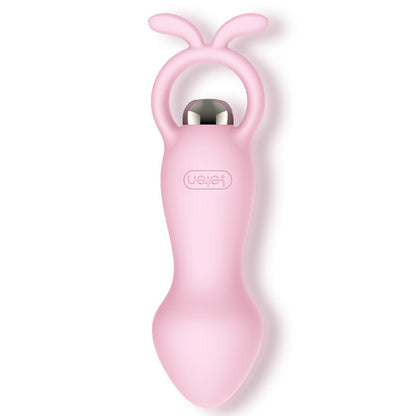 Vibrating Cute Pink Silicone Butt Plug with Finger Loop - C - image 1