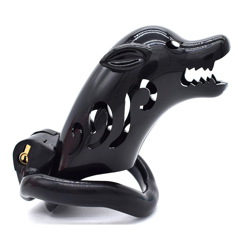 Dog Head Chastity Cage - Black - Long - image 8
