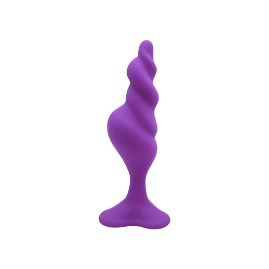Soft Silicone Anal Plug with Rounded Tip & Flared Base - Purple - S - image 0