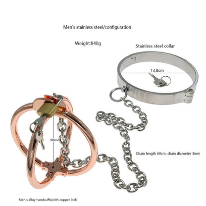 BDSM Gear with Back Handcuffs for Men and Women - Stainless Steel for Men - image 6