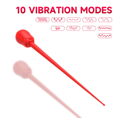 9.17" Silicone Rosebud Vibrating Urethral Wand - image 4
