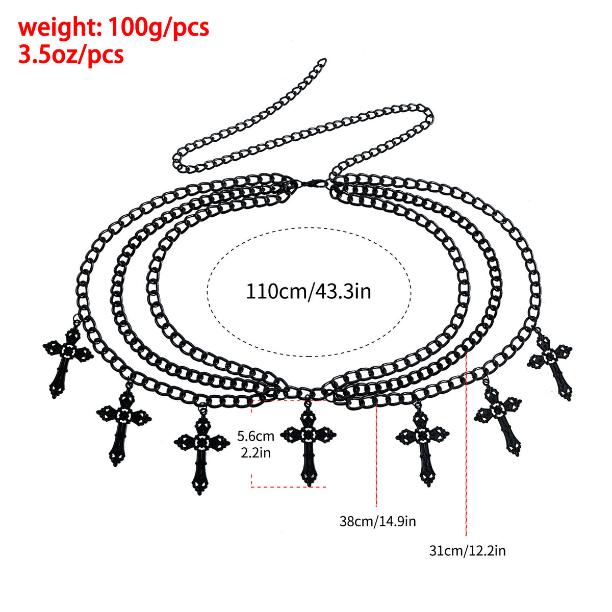 Glam Cross Pendant Waist Chain – Sexy Layered Body Jewelry - image 5