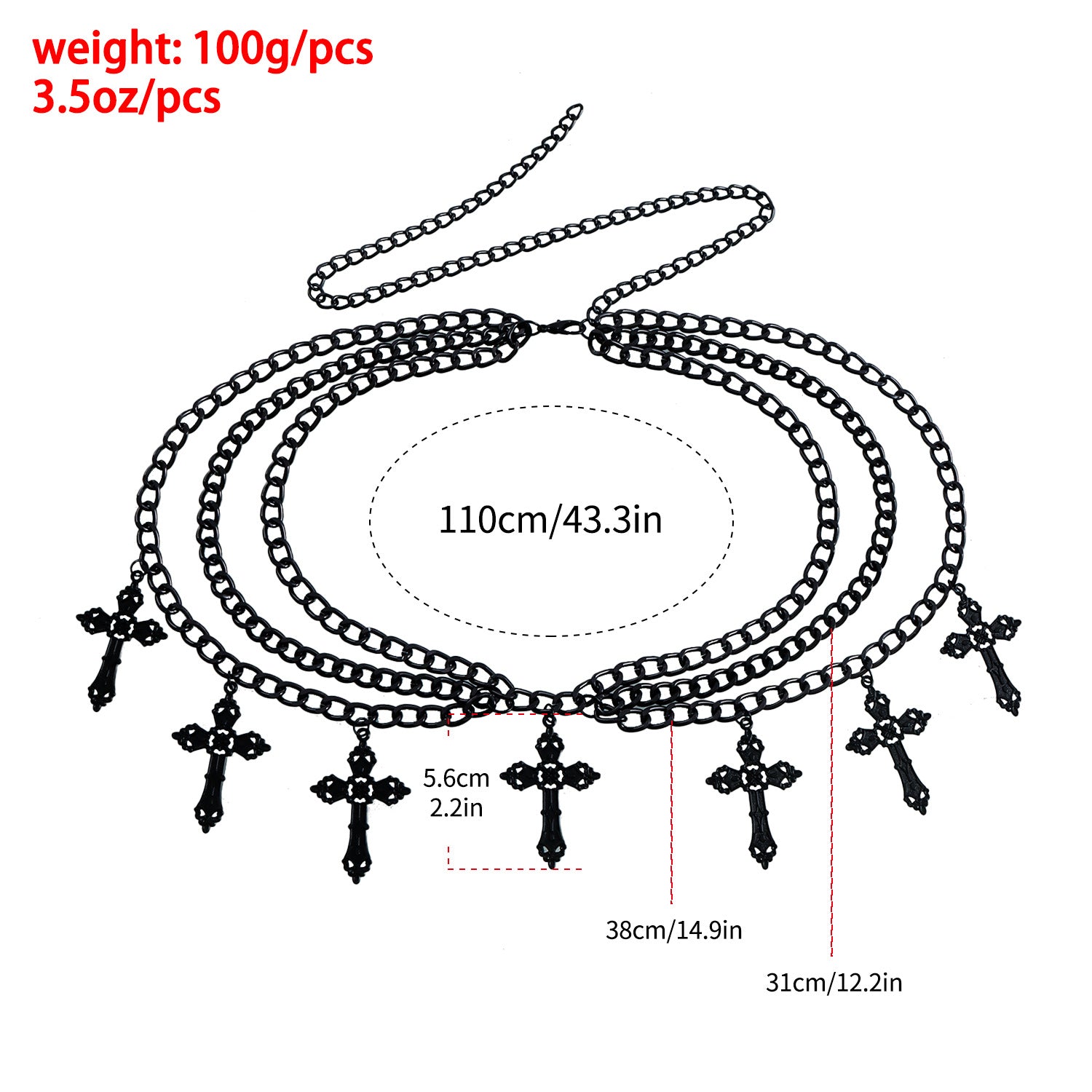 Glam Cross Pendant Waist Chain – Sexy Layered Body Jewelry - image 5