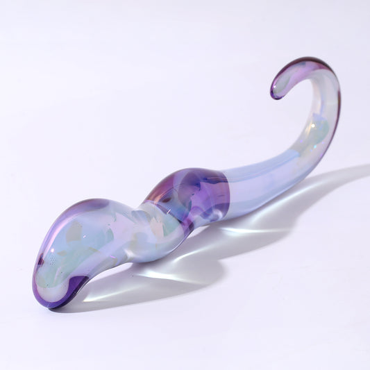 Iridescent Glass G-Spot Wand – Elegant Body-Safe & Temperature Play Friendly - Purple - image 0