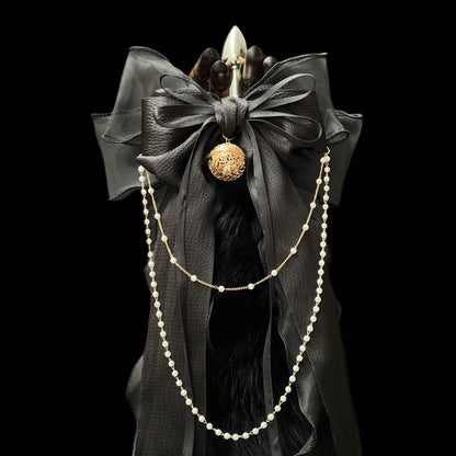 Luxury Fox Tail Plug Set – 15.7" Plush Tail With Pearl Chain & Interchangeable Plug Heads - image 2