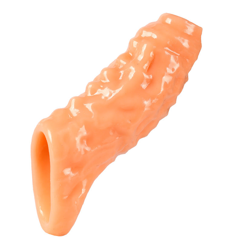 Big Penis Cover Extender Cock Enlargement Sleeve - Beige A - image 7