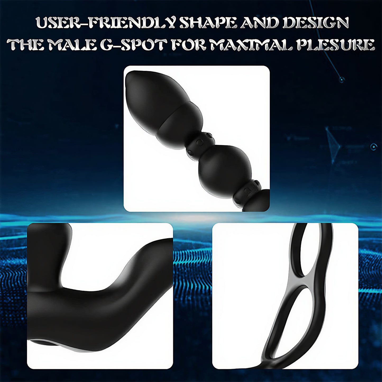 7.3'' Dual-Motor Prostate Massager with Remote Control & Flexible Anal Beads - image 4