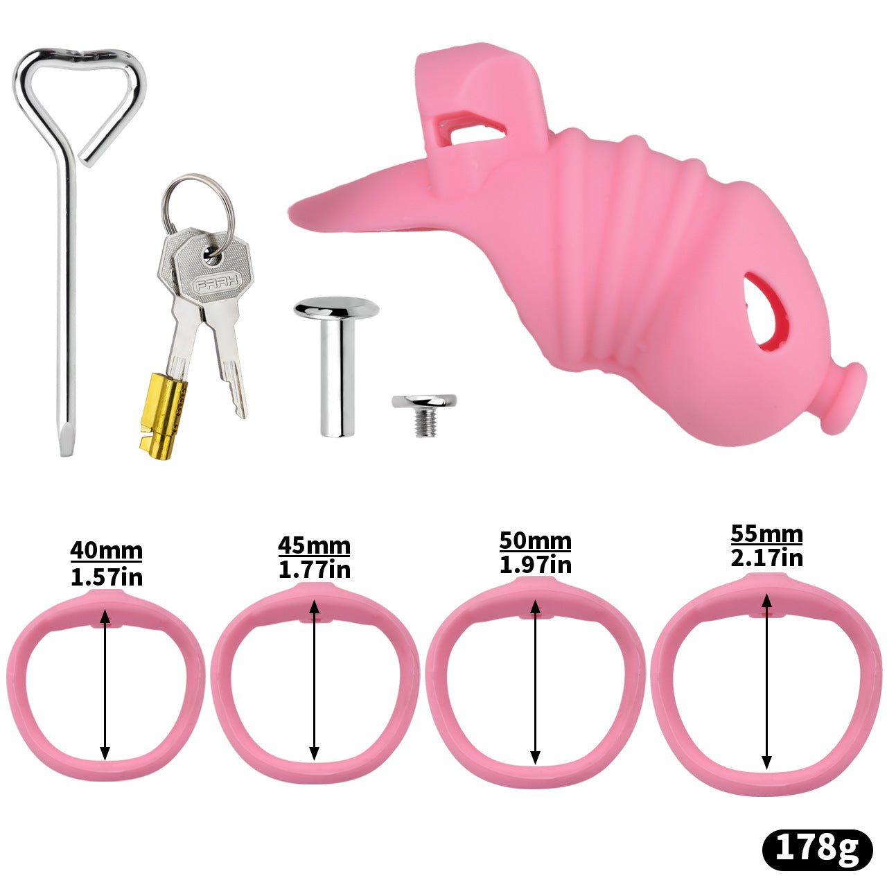 Soft Silicone Chastity Cage - S - Pink - image 9