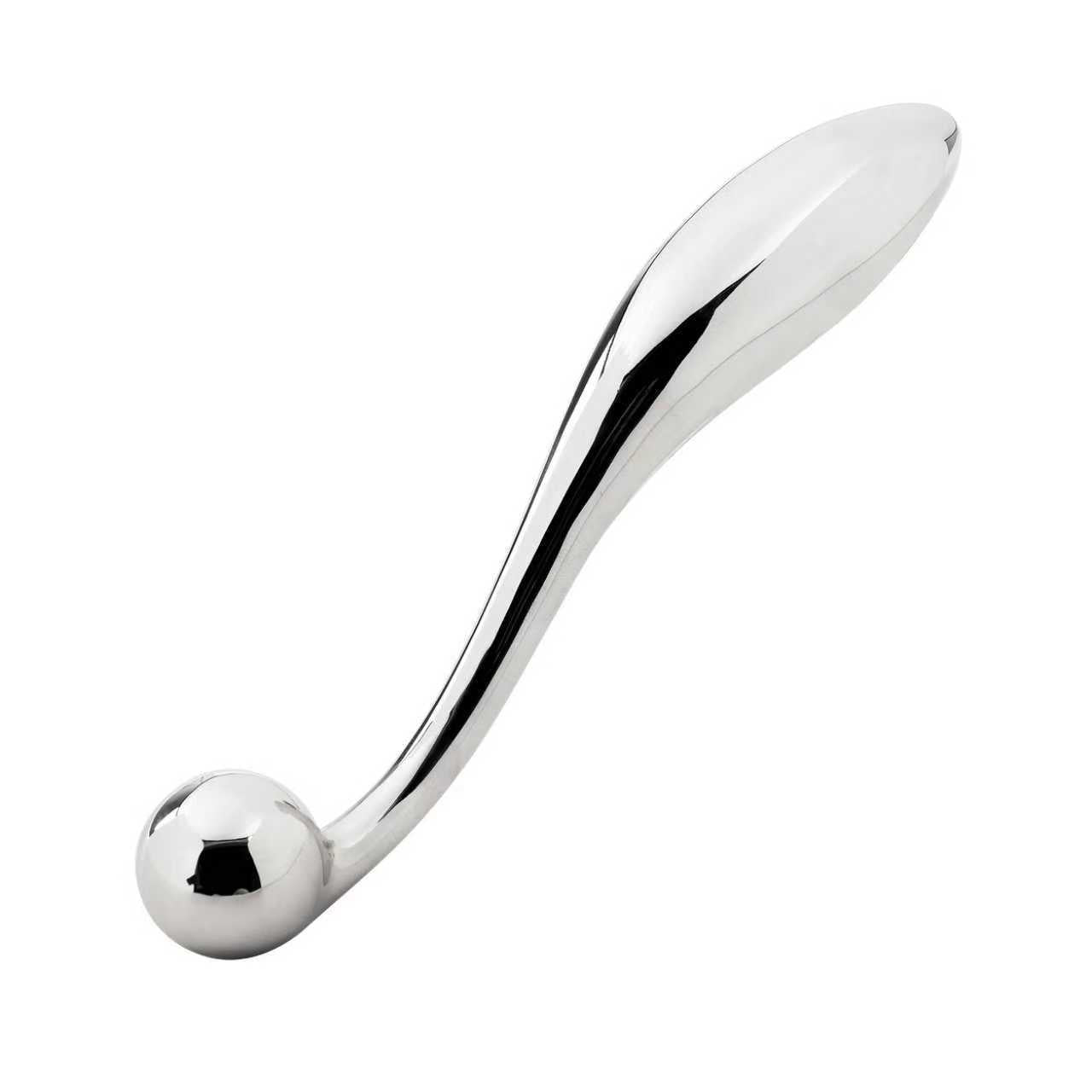 Mirror-Polished Stainless Steel Pull-Ring Anal Dilator Plug - Silver - image 1