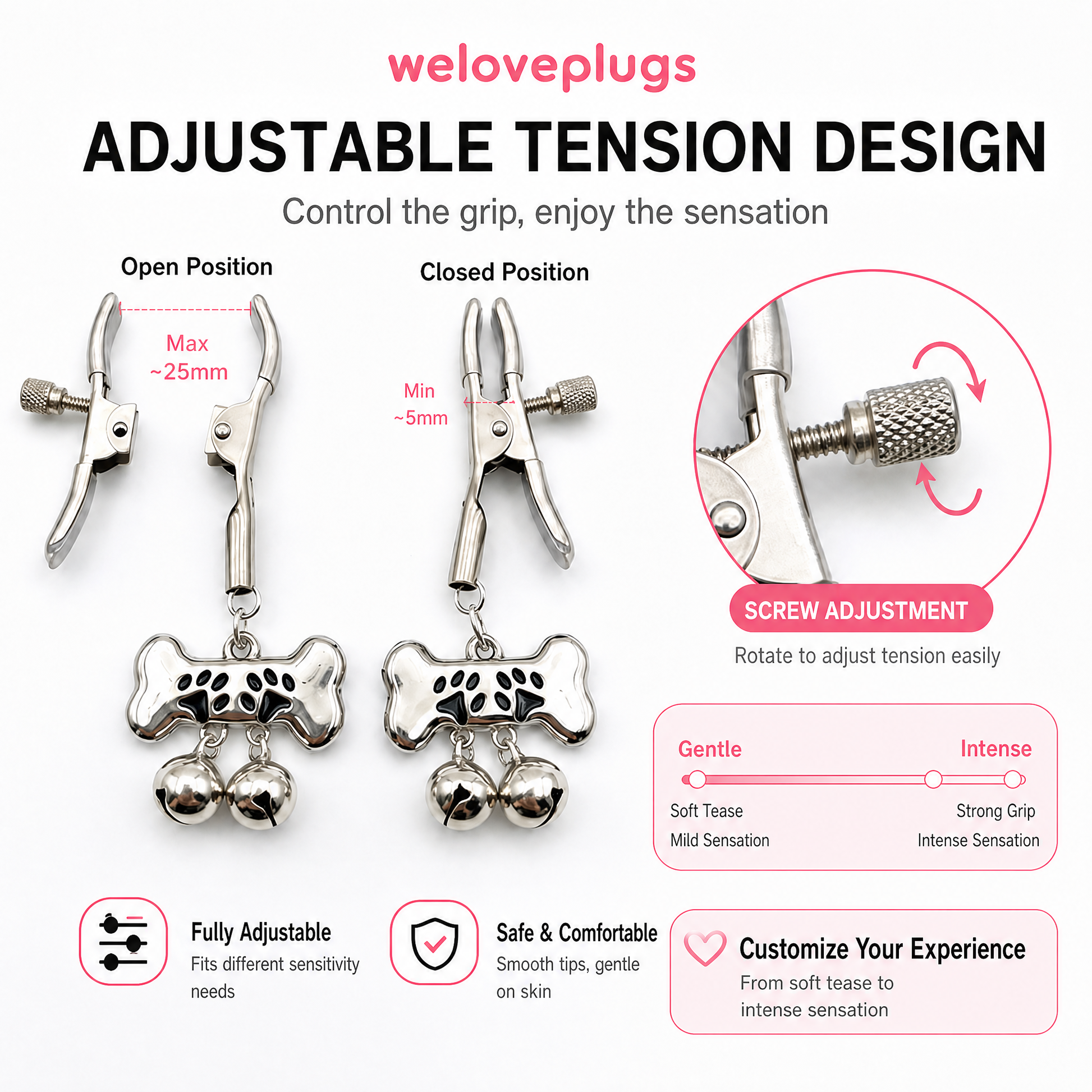Dog Paw Bell Nipple Clamps - image 1