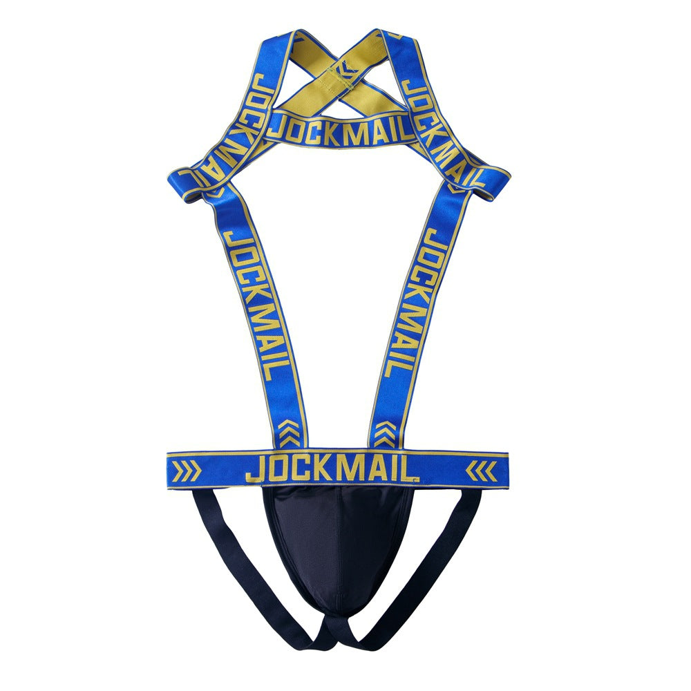 Jockmail Mens Harness With Jockstrap Bodysuit - Blue - XL - image 11