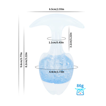 Crystal Vault Glass-Embedded Silicone Plug - Little Blue - M - image 15