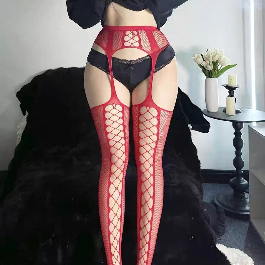 Seductive Suspender Fishnet Thigh-Highs – Bold, Sheer & Beautiful - image 4