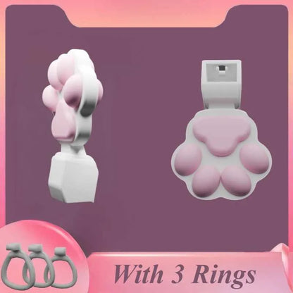 Cute Pink Paw Pad Chastity Cage - image 2