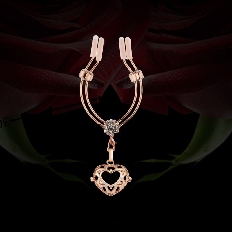 Rose Gold Nipple Clamps with Decorative Charms - D - image 0