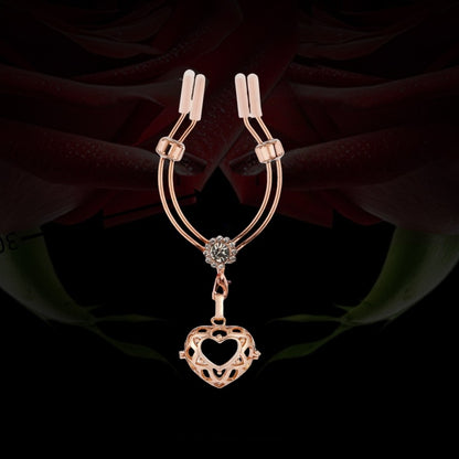 Rose Gold Nipple Clamps with Decorative Charms - D - image 0