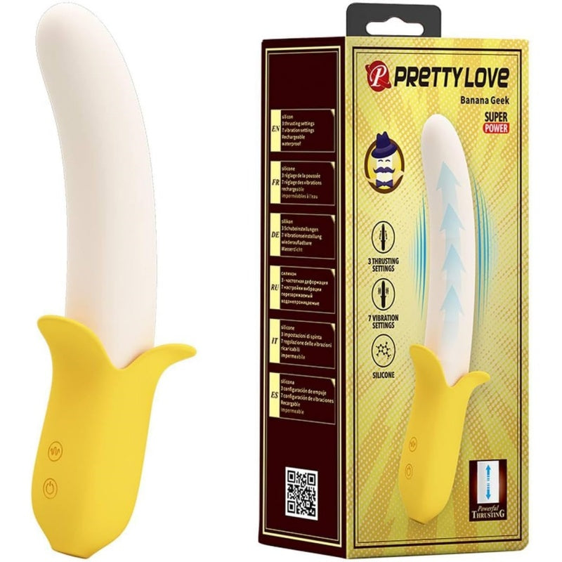 Pretty Love Banana Geek Thrusting Vibrator - Yellow - image 5