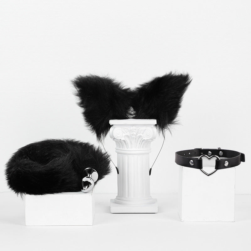Three-piece Fox Tail Costume Set - Black - image 7