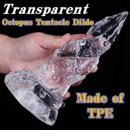 7.28-inch Transparent Octopus Tentacle Dildo With Powerful Suction Cups - image 3
