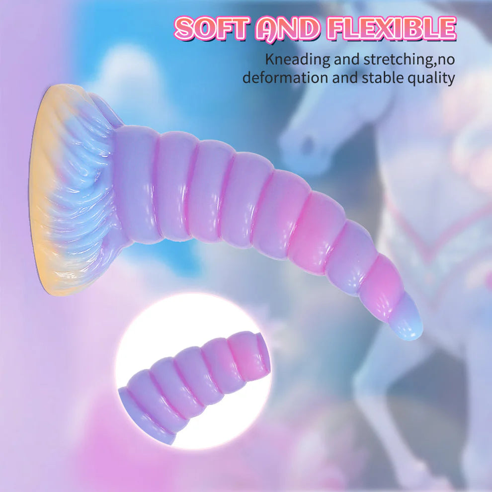 7.99'' Light Up Fantasy Anal Unicorn Dildo with Suction Cup - image 3