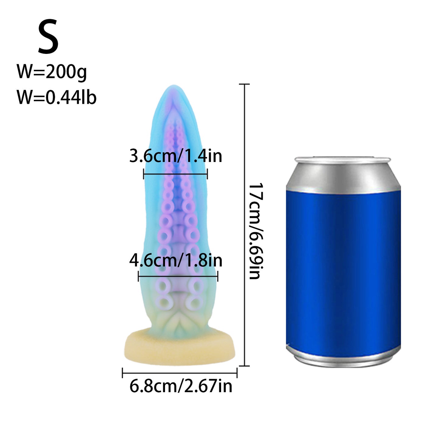 Octopus Tentacle Silicone Dildo - Blue & Purple S - image 6