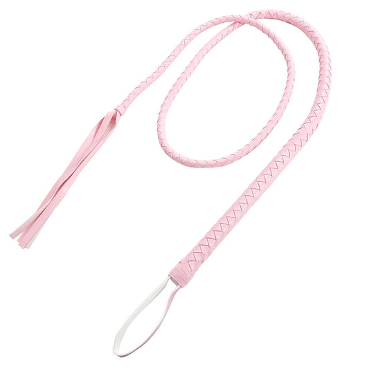 74.8 Inch Pu Leather Flogger Whip - Pink - image 1