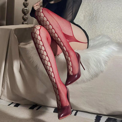 Seductive Suspender Fishnet Thigh-Highs – Bold, Sheer & Beautiful - image 3