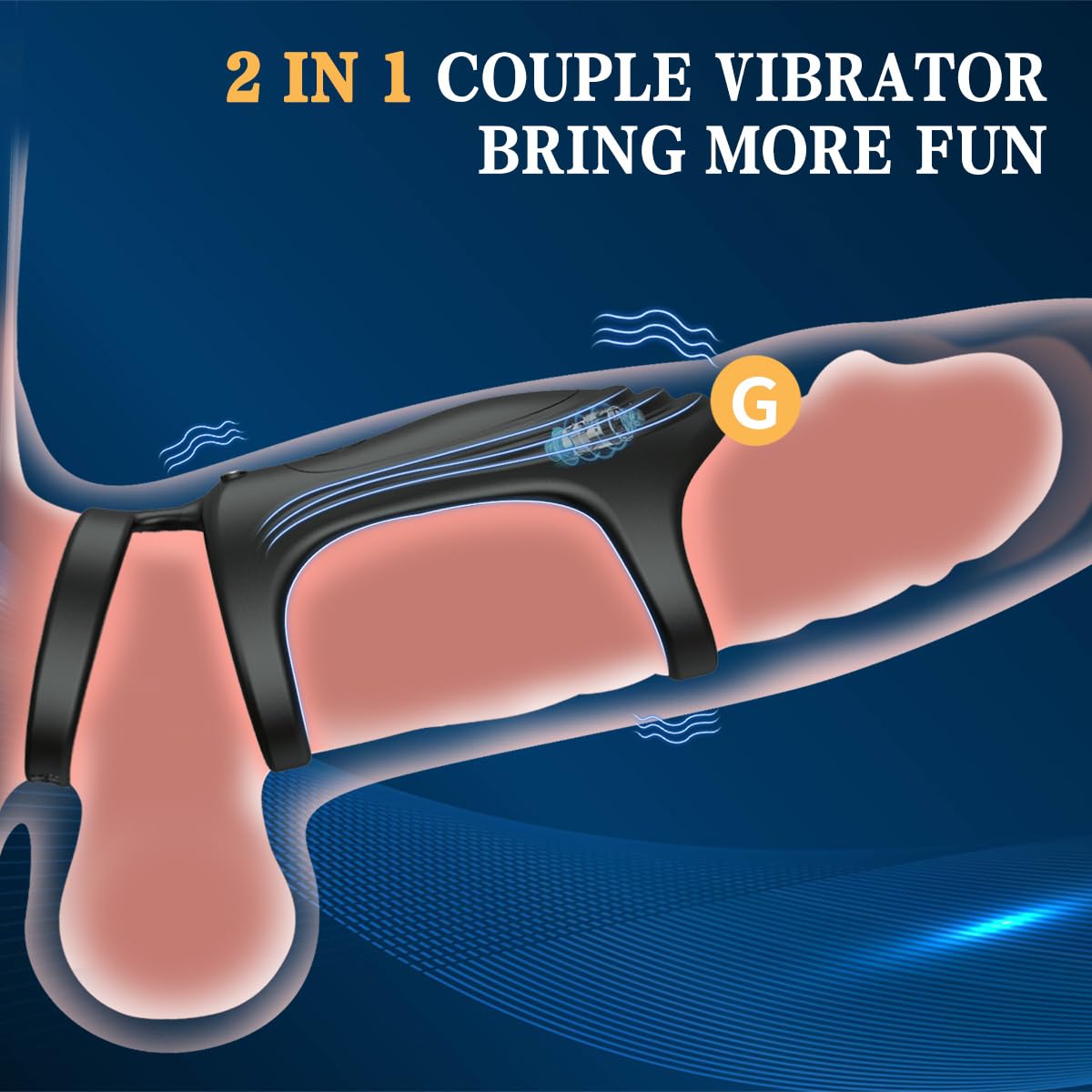 3-Ring Vibrating Cock Ring - APP Controlled, 9 Vibration Modes - image 3