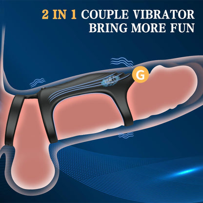 3-Ring Vibrating Cock Ring - APP Controlled, 9 Vibration Modes - image 3