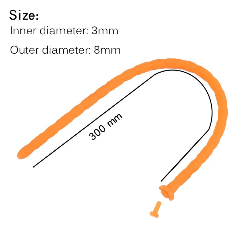  Silicone Hollow Urethra Sound To Stimulate The Plunger Masturbation - Orange-8mm - image 12