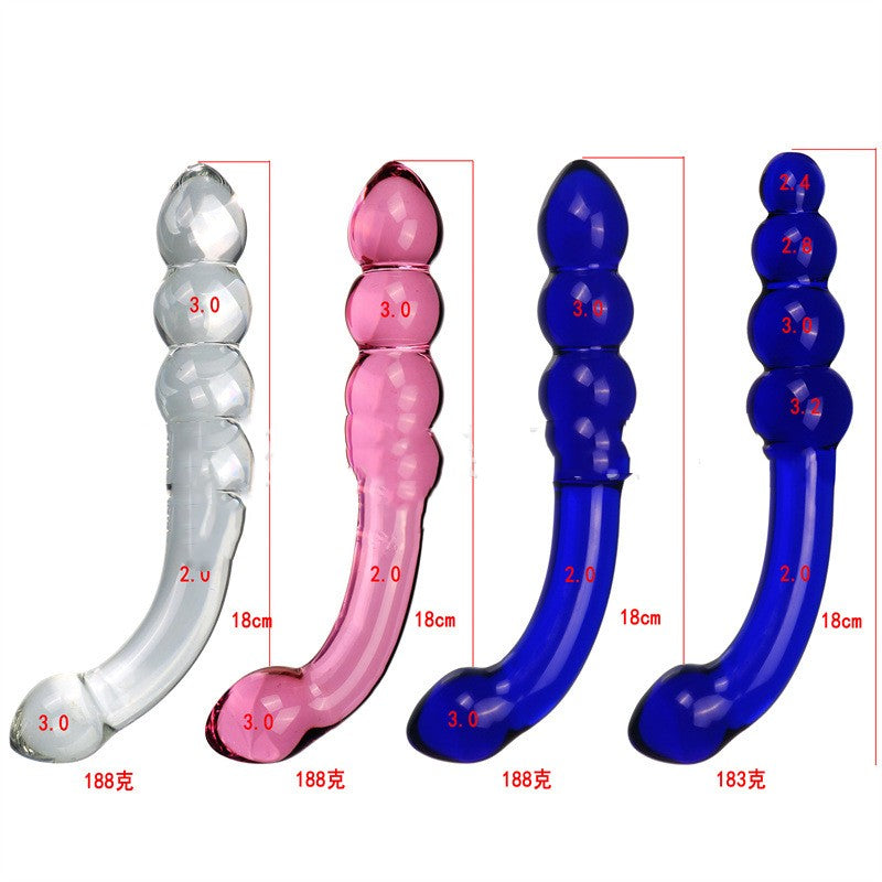 Spectrum Ribbed G-Spot Glass Dildo - image 5