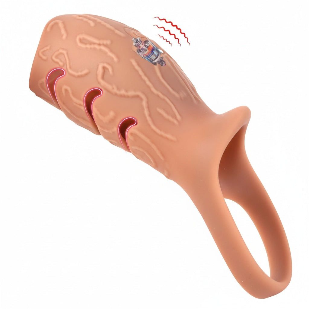 App Control Vibrating Penis Sleeve Cock Ring - Flesh Tone - image 6