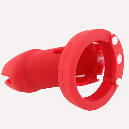 Red Silicone Chastity Cage - image 4