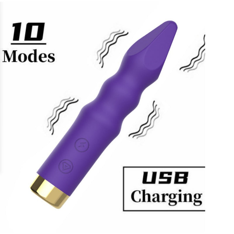 Anal Beads Vibrator – 10-Speed Silicone Massager for Prostate/G-Spot - A - Purple - image 15