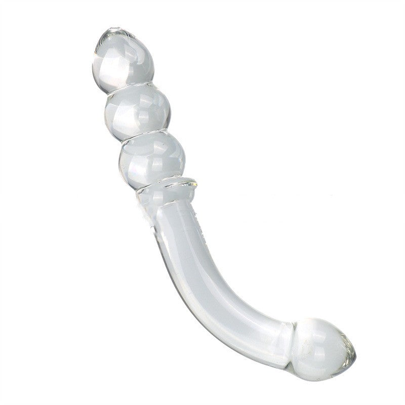 Spectrum Ribbed G-Spot Glass Dildo - Clear - image 4