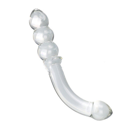 Spectrum Ribbed G-Spot Glass Dildo - Clear - image 4