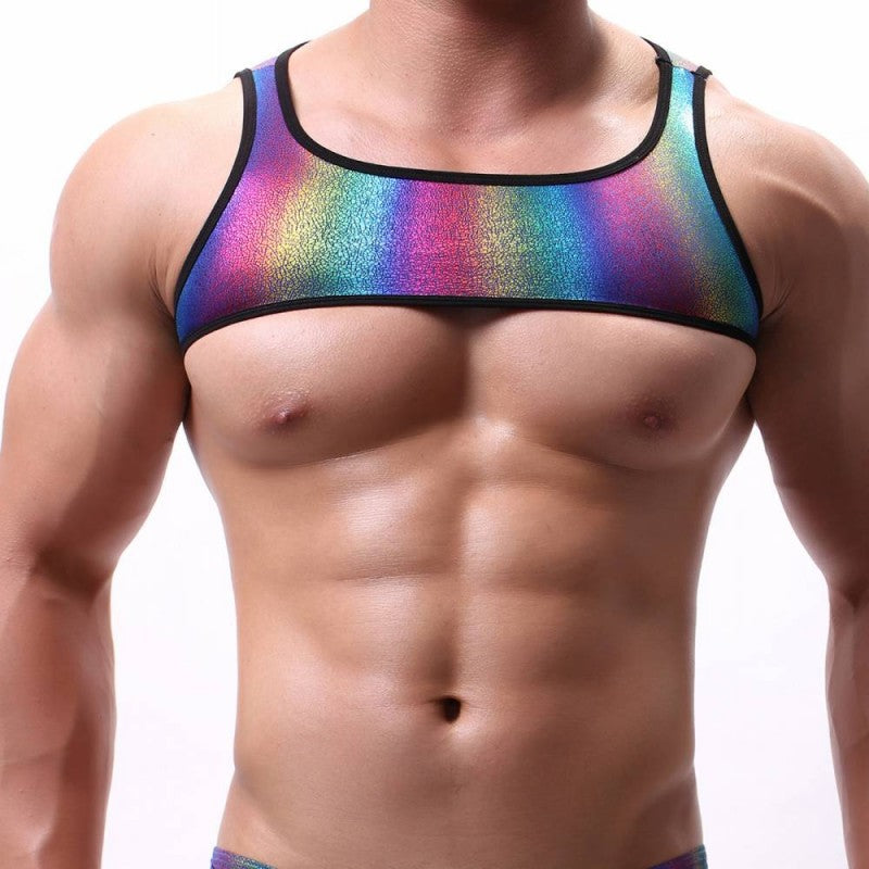 Vivid Rainbow Pride Harness Men Clubwear - image 3
