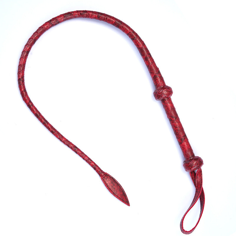 Crimson Dragon Tail Vegan Leather Whip - Red - image 2
