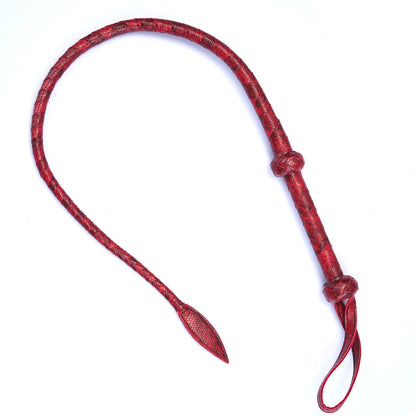 Crimson Dragon Tail Vegan Leather Whip - Red - image 2