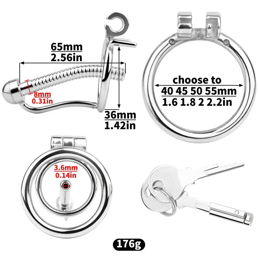 Steel Urethral Chastity Cage With Belt ( 3 Color ) - image 4