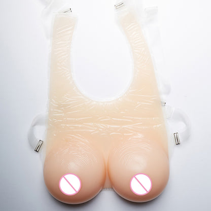 Round Neck Sissy Boobies Silicone Breast Forms for Crossdresser - Beige - 5XL - image 1